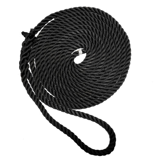 New England Ropes 3/4" Premium 3-Strand Dock Line - Black - 35 [C6054-24-00035]